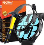 Zitel Hard Case with Built-in Tempered Glass Screen Protector Compatible with Samsung Galaxy Watch 6 (40mm) - Matte Black