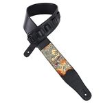 Walker And Williams CVG-DRG Hand Carved Luck Dragon On Black Padded Strap, Black, Regular