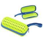 PORUPAEL Swim Goggle Case For Swimming Goggles, Sunglasses, Foam EVA Zipper Eyeglasses Protective Case, Floating Glasses Case - Will not Sink Underwater (Green)