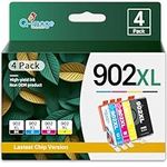 902XL Ink Cartridges Compatible Replacement for HP 902 902XL Ink Cartridge for Officejet Pro 6978 6968 6954 6962 6958 6970 Printer,4 Pack, (Black, Cyan, Magenta, Yellow)