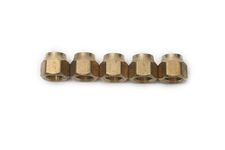 Generic Brass 5/16" OD 45 Degree Flare Short Forged Nut,Flare Tube Fitting (Pack of 5)