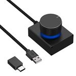 Geekria Volume Adjustment Knob with Rotate Volume Adjustment & One Key Mute Function, PC/Phone Audio Remote Volume Control Adapter, Support Win 7, 8, 10, MAC, Android, USB or USB-C (Black)