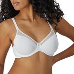 Bali Women's One Smooth U Ultra Light Illusion Neckline Underwire Bra, White,34DD