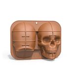 Grospe Large Skull Cake Mould Silicone Head Skeleton Baking Cake Pan for Halloween 3D Baking Mould Tin Cake Pan