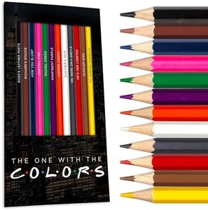 The One with the Colors Colored Pencil Set for Fans of Friends | Set of 12 Friends-Inspired Parody Pencils | Each Color Pencil is Foil-Stamped with Clever Show References | Great Gift for Fans