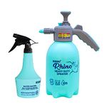 ECO365 Rhino Heavy Duty Multipurpose Sprayer Pack of 2 | 2.2L & 1L Spray Bottles for Plants | Adjustable Nozzle for Jet & Mist Flow | Water Spray for Plants & Glass Cleaning (Blue)