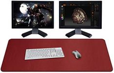 ZORESYN XXL Large Mouse Pads (110 x 50cm) - PU Leather Extended Large Gaming Mousepad Desk Mat - Nonslip Base and Waterproof Desktop Keyboard Extended Mouse Mat (Red, XX-Large)