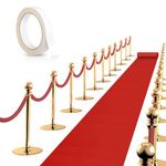 Red Carpet Runner for Party, 80gsm Red Party Decorations with 2 Piece Carpet Tape for Wedding Christmas Xmas Thanksgiving Outdoor Accessories, Wedding Party Hallway Prom Rug (2.6 x 30 Feet)