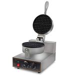 FROTH & FLAVOR Stainless Steel Waffle Maker Commercial Round 4 Slot (Multicolour)