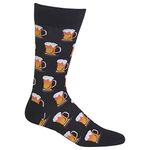 Hot Sox mens Beer Crew Casual Sock, Black, 10 13 US