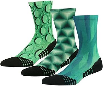 Outdoor Hiking Cushion Socks HUSO Novelty Quick Wicking Green Crew Socks 3 Pairs for Men Women (Multicolor L/XL)