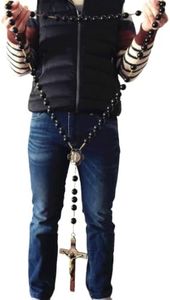 elegantmedical Large 20mm Black Ebony Wooded beads Wall Rosary St. Benedict Catholic crucifix cross