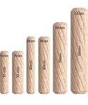 Bloomax Dowel Pins. Furniture Connector Fastener Accessories. Grooved Fluted Dowel. Made of Hardwood. (08mm X 40mm, Pack of 250 Pcs)