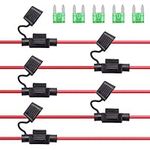 Rantecks 5PCS 12V Inline Fuse Holder 12AWG Wiring Harness Automotive Fuse Holder with 30A Mini Blade Fuse for Car Truck Motorcycle Boat