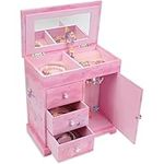 Jewelkeeper Musical Box with 3 Pullout Drawers, Fairy and Flowers Design, Dance of the Sugar Plum Fairy Tune