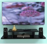 FireBees Sterling Set top Box Stand| Wall Shelf| Wall Mount| Wall Bracket| Wall Rack| Wall Mounted Stand| Wall Holder| TV Unit Wooden (Black)