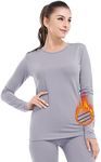 MANCYFIT Thermal Underwear for Women Long Johns Set Fleece Lined Ultra Soft Grey 3X-Large