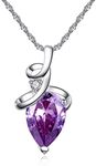 AILUOR Elegant Heart Shaped Amethyst Pendant Necklace, Luxury Fashion18K Rose Gold Love Heart Natural Purple Crystal Jewelry - Great Birthday Anniversary Mothers Day Wedding Gift, Crystal, created-amethyst