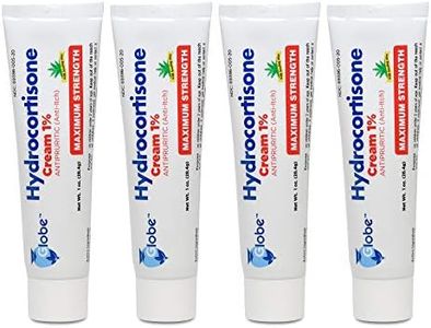 Globe (4 Pack) Hydrocortisone Maximum Strength Anti-Itch Cream 1% w/Aloe, Intensive Formula for Redness, Rash, Bug & Mosquito Bites, Eczema, Hemorrhoids, Sensitive Skin, Instant Itch Relief,1 oz Tube