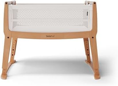 SnuzPod Studio Next to Me Crib - Portable Lightweight Baby Bed with Zip-Down Wall, 3D Breathable Mattress, 6 Height Settings and Comfort Incline Mode - Ideal Home and Travel Cot with Wheels, Stockholm