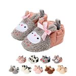 Baby Winter Warm Booties Newborn Boys Girls Soft Fleece Boots Non Slip Sole First Walker Shoes Unisex Infant Snow Slipper Socks 6-12 Months M Brown