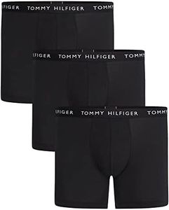Tommy Hilfiger Men's Recycled Cotton Boxer Brief, Black/Black/Black, X-Large (Pack of 3)