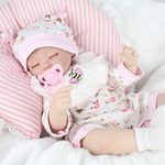 STELLARS 18 inch Reborn Baby Doll - Silicon Lifelike Realistic Newborn Doll, Weighted Vinyl Doll Kids Ages 3+（Alice） Pink