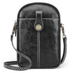 S-ZONE Small Crossbody Bags for Women Trendy RFID Blocking Cell Phone Purse Vegan Leather Shoulder Bag with Card Slots