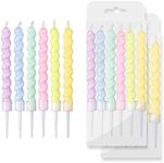 BEAN LIEVE 12-Count Birthday Candles - Rainbow Birthday Candle with Holders Colorful Spiral Long Cake Candles for Birthday Wedding & Lucky Party Cake Decorations