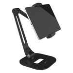 ZenCT Stand for iPad, Desktop Tablet Holder with Heavy Base and 2-Level Metal Arm, for 4.7-12.9 Inch Tablets, E-readers and Smartphones (Black)