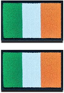 Zcketo 2 PCS Republic of Ireland Patch Irish Flag Hook and Loop Embroidered Ireland National Emblem Patch for Football Billiards Clothes Jersey Backpack Caps Vest Travel Tactical