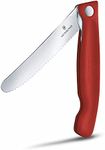 Victorinox Swiss Classic Vegetable Knife, Camping Knife, Picnic, Sharp Blade, Serrated Edge, 11 cm, Robust Plastic Handle, Stainless Steel, Red