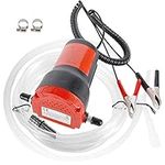 Homtone 12V Oil Change Pump Extractor 60W, Oil Diesel Fluid Extractor Pump, Oil Suction Pump, Engine Oil Pump with Hose for Boat Truck Motorbike RV ATV (Red)