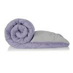 bien LIVING Plush Reversible Microfiber Comforter Double Bed | 220 GSM Wadding |110 GSM Peached Extra Soft Microfiber Fabric,All Weather Comforter Double Bed (90 X 100 Inches)(Ash Grey + Wisteria)