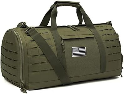 QT&QY 40L Military Tactical Duffle Bag For Men Sport Gym Bag Fitness Tote Travel Duffle Bag Training Workout Bag With Shoe Compartment Basketball Football Weekender Bag