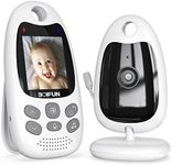 BOIFUN Baby Monitor with Camera and Night Vision, No WiFi, Two-way Audio, 720P, ECO Mode, Battery, 8 Lullabies, Feeding Reminder, Smart Temperature Sensor, 2'' Screen, Elder/Pet, Video Baby Camera