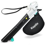Keplin 3-in-1 Leaf Blower, Garden Vacuum & Mulcher - 3300W, 45L Collection Bag for Easy Clearing of Leafs, Debris & Waste in Garden, Patio & Drive with 12 Meter Cable, Shoulder Strap & Wheels