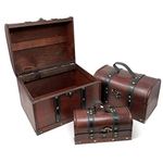 Allgala Large Antique Wooden Jewelry Treasure Keepsake Box 3-PC Set-HD90207