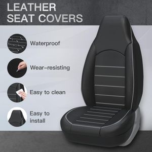 AUTOYOUTH PU Leather Car Seat Covers, Gray – Universal Fit