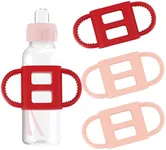 IMPRESA [4 Pack] Pink Bottle Handles for Dr Brown Baby Bottles - Teach Babies to Drink Independently for Sippy Bottle - Baby Bottle Holder for Easy Grip