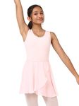 IKAANYA Girls Ballet Combo - Tank Leotard or Bodysuit and Wrap Around Skirt - Ideal for Ballet, Dance, Gymnastics, and Performance (Ages 3-15) (Coral Peach, 10-11 Years)