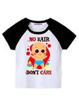 PrintEasy� No Hair Don't Care Cotton Round Neck Short Sleeves Unisex Black and White T-Shirt for Boys & Girls