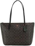 COACH Women's 4455 Tote, Im/Brown/Black, Large