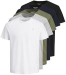 JACK & JONES Mens Jorvester JXJ 5 Pack T-Shirt Multi XXL
