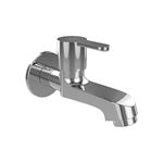 Cera F1015151 Stainless Steel Bib Cock With Wall Flange And Aerator, Silver, Polished Finish