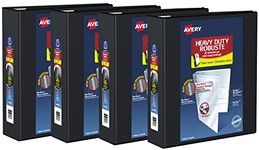 Avery Heavy Duty View 3" Binder, 3 Ring One Touch Ring, Slant D-Ring Binders, Holds 540 Sheets, 4 Pack 79693 Binders for School, Work, or Home