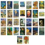 Unquote Vincent Willem Van Gogh Wall Posters Collections | Set of 30 | 4x6 inch each | Wall Collage Kit, aesthetic posters | Home & Room Décor Stickers| Posters for Room Decoration, 300 GSM Paper Posters for Gifts with Double Sided Tape Roll (Van gogh)