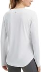 BALEAF Women's Long Sleeve Running Shirts Workout Tops Lightweight Quick Dry Sun Protection UPF50+ Outdoor Hiking Athletic Clothing Ultra White XS