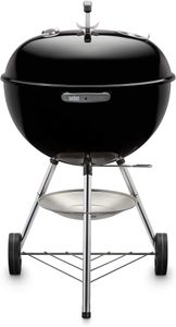 Weber Classic Kettle Charcoal Barbecue, 57cm – Porcelain-Enamelled, One-Touch Cleaning, Lid Thermometer, Black