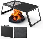 Odoland Campfire Grill, Heavy Duty Folding Camping Grill, Over Camp Fire Pit Grill Rack with Storage Bag for Outdoor Cooking and Bonfire